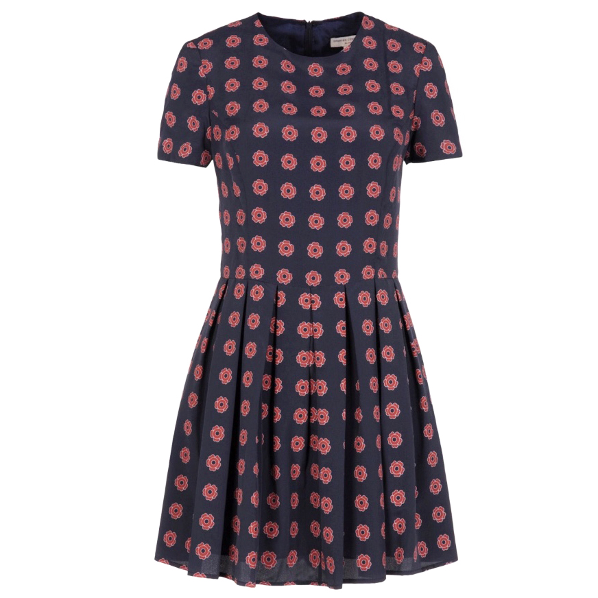 Open ceremony rose print mini dress Size M Blue polyester