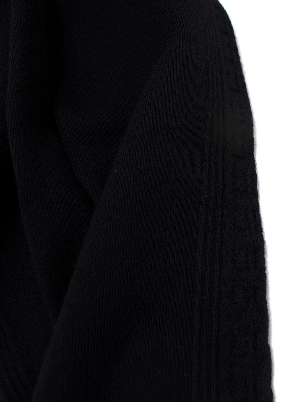 Chanel Embossed Black  High Waisted Wool Leggings Size XS