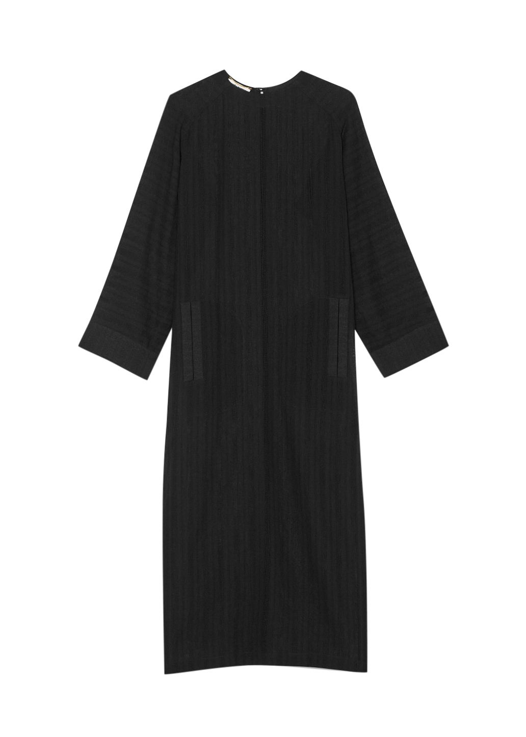 Preowned Saint Laurent Black Wool Sheer Kaftan Size M wool/hair