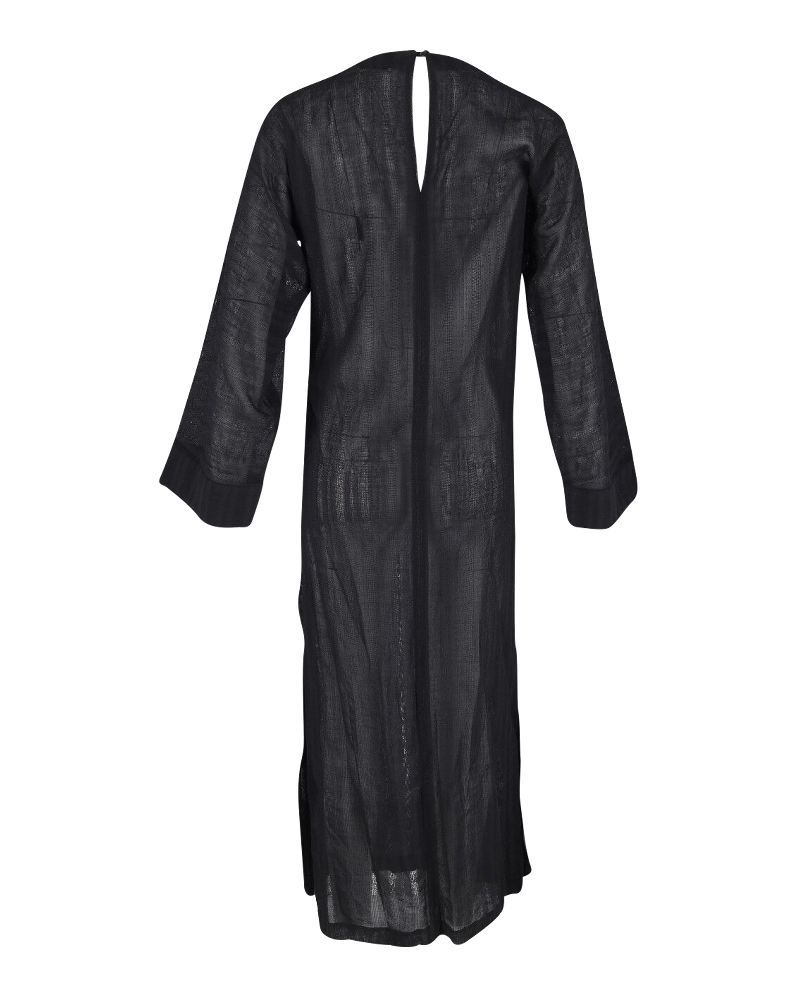 Preowned Saint Laurent Black Wool Sheer Kaftan Size M wool/hair