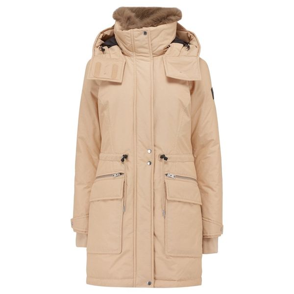 Woolrich Chena Lamb Parka in colour Oil Size M Beige/Nude cotton