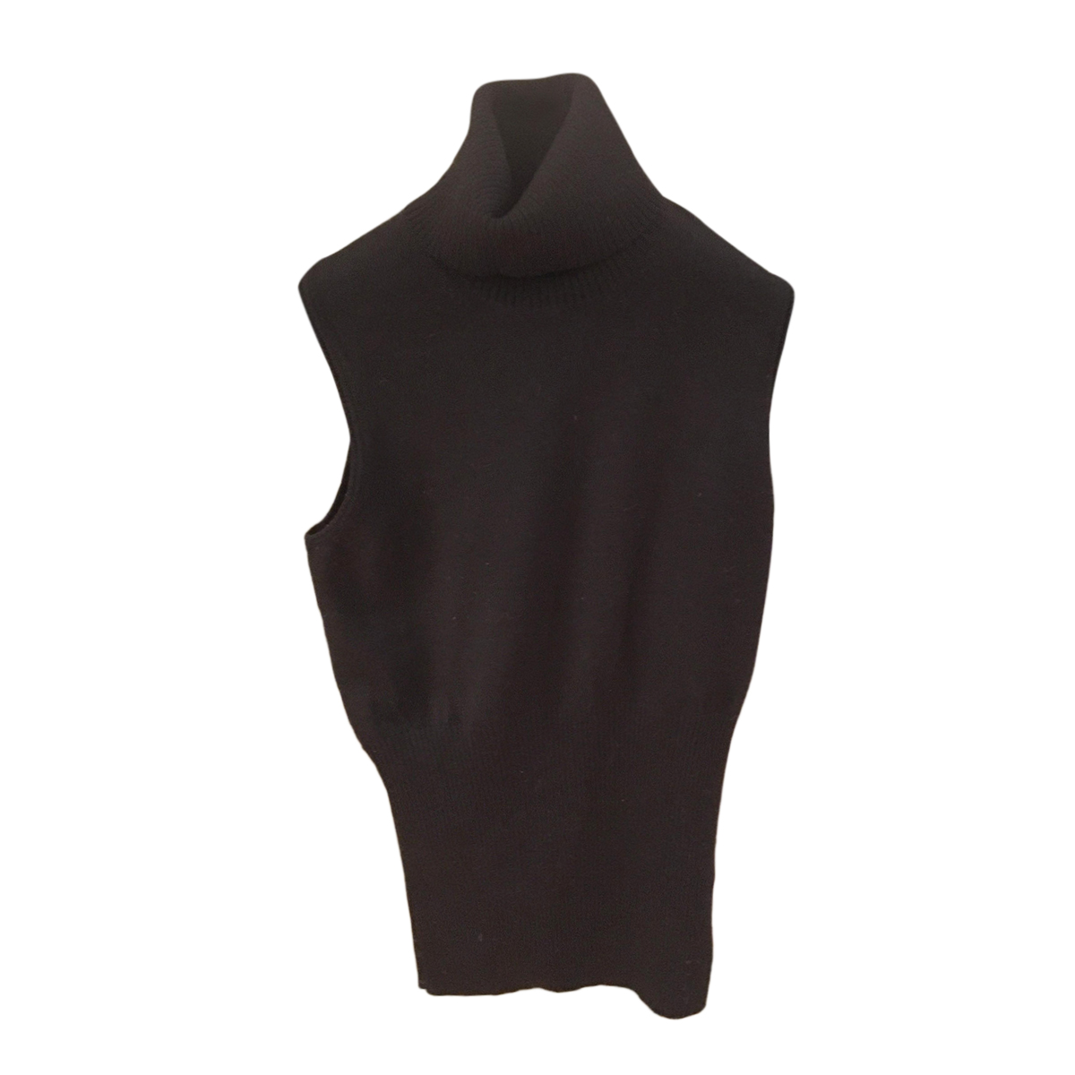 Preowned Givenchy Black Sleeveless Roll Neck Top Size XS wool