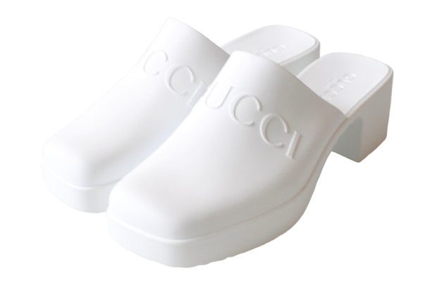 Gucci White Logo Mules Size 39 rubber