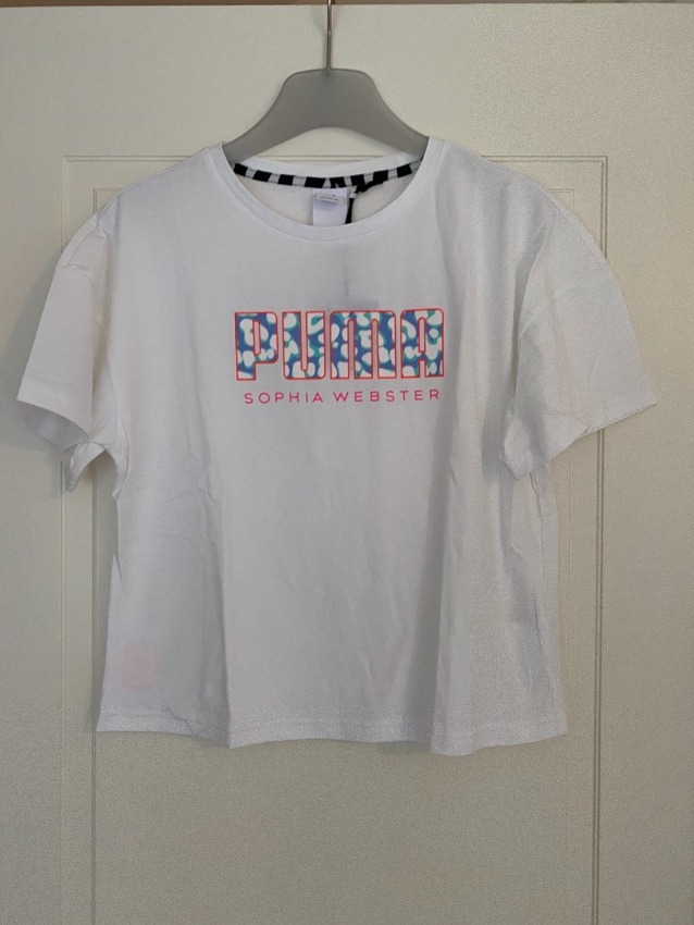 Puma X Sophia Webster Logo T-Shirt Size S White cotton