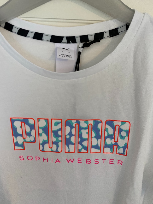 Puma X Sophia Webster Logo T-Shirt Size S White cotton