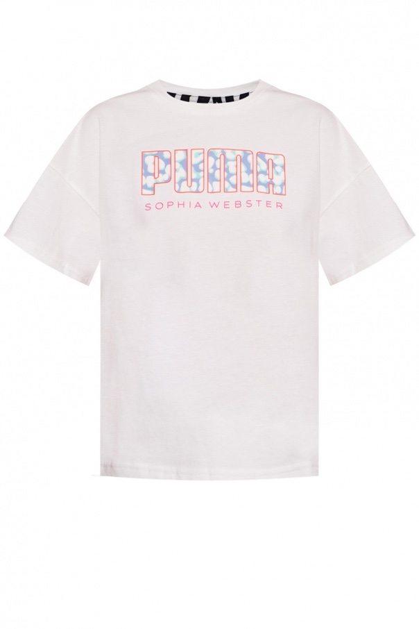 Puma X Sophia Webster Logo T-Shirt Size S White cotton