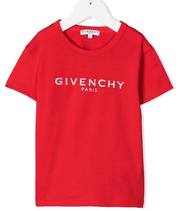 Boys Preowned Givenchy Kids 10Y Red Logo Print T-shirt Size 6 Years + cotton