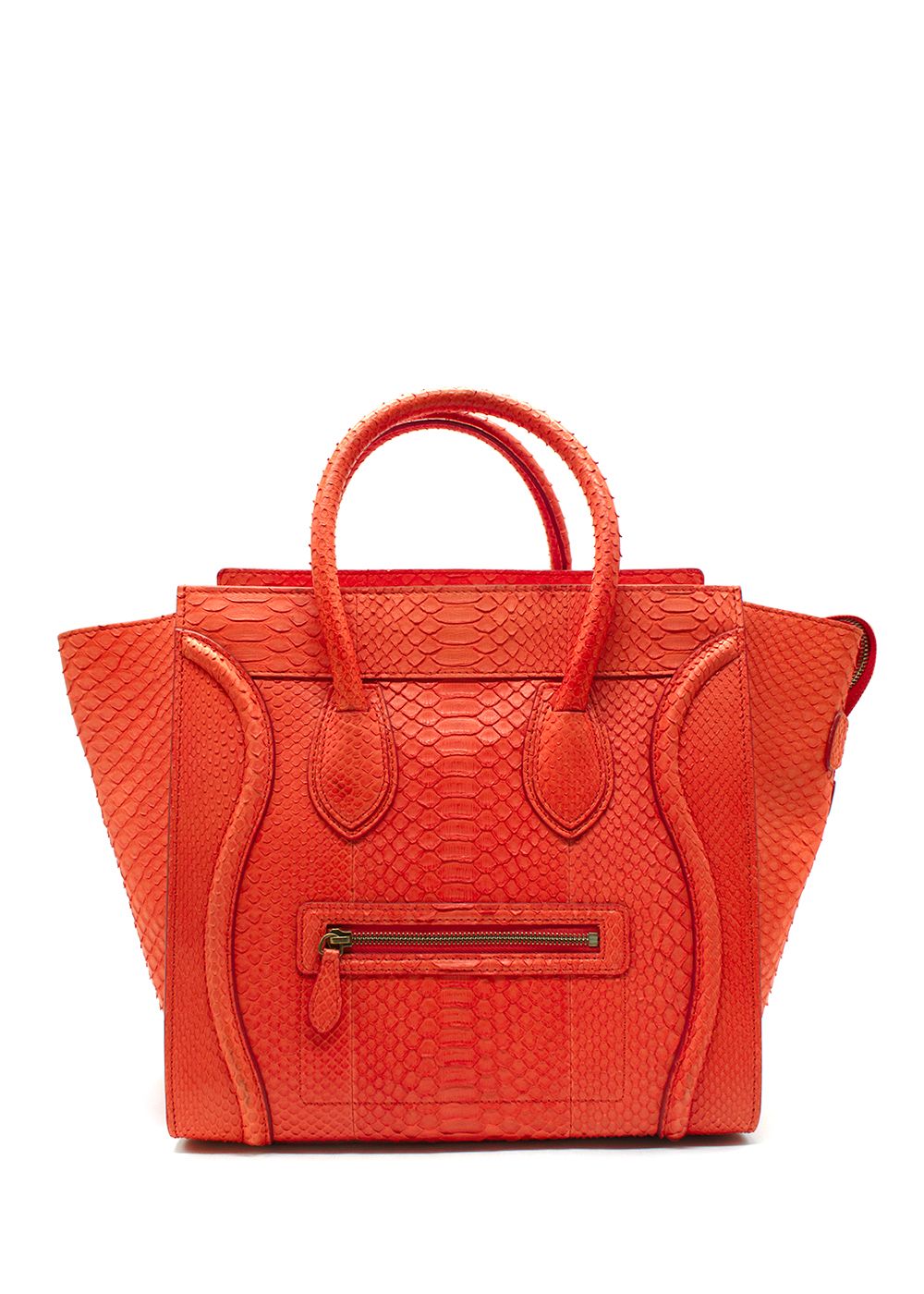 Preowned Celine Orange Python Luggage Phantom Bag