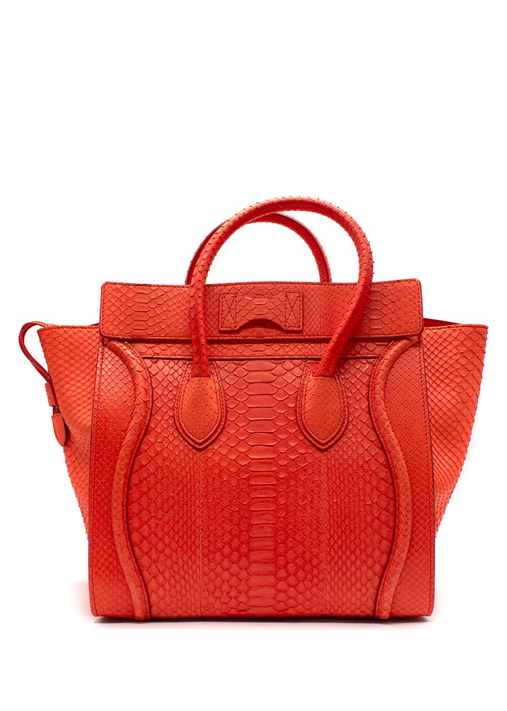 Preowned Celine Orange Python Luggage Phantom Bag