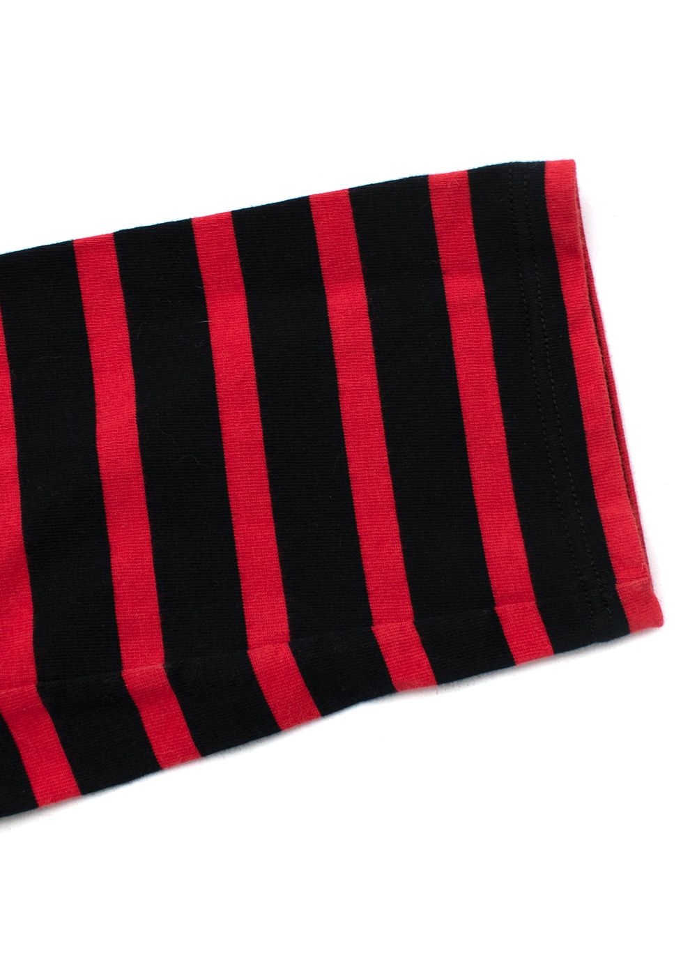 Stella McCartney Monochrome Striped Cotton Jumper With Contrasting Red And Black Striped Sleeves  With Front Zip Pocket Size S Multi