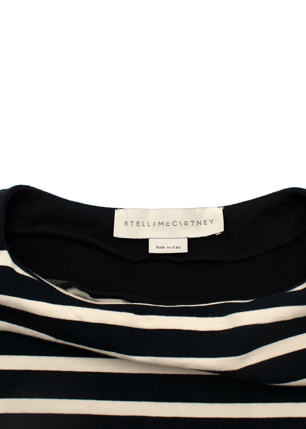 Stella McCartney Monochrome Striped Cotton Jumper With Contrasting Red And Black Striped Sleeves  With Front Zip Pocket Size S Multi