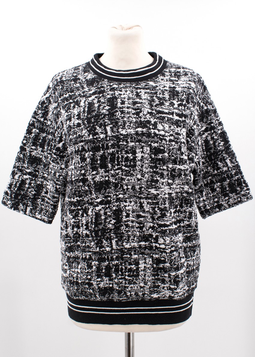 Preowned Sandro Black  White Top Size M cotton