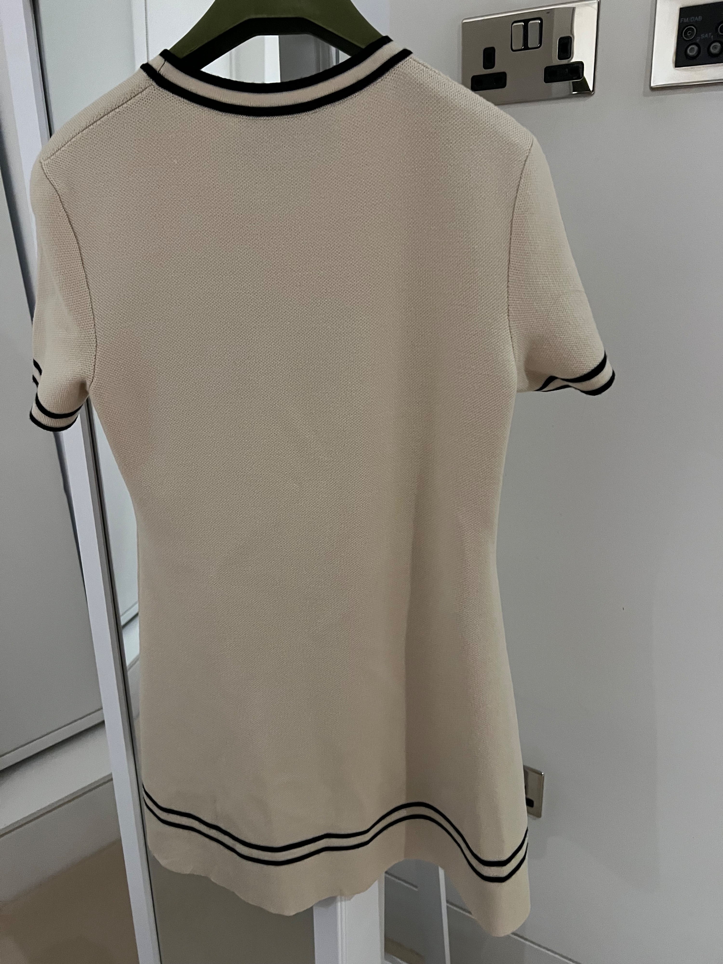 Preowned Gucci Cream Horsebit Embellished Wool Mini Dress Size XS Beige