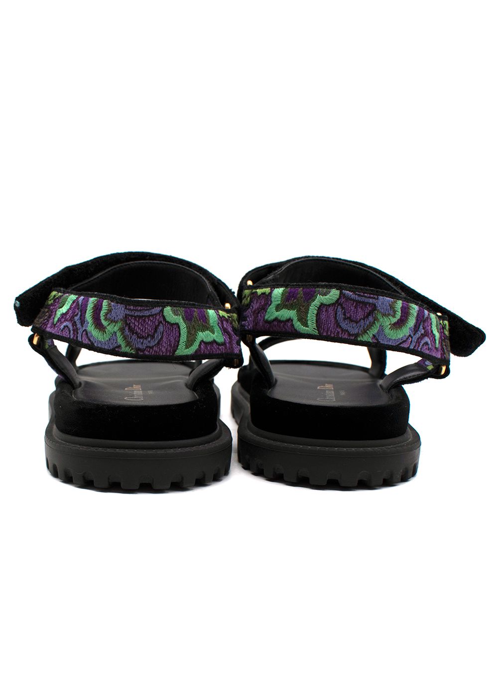 Preowned Dior D-Wave Sandals Size 39 Black Purple leather/rubber