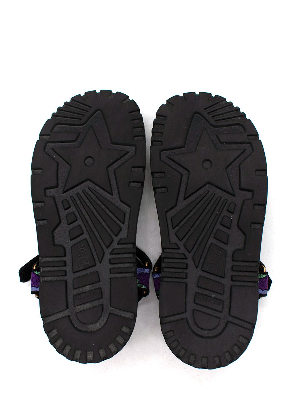 Preowned Dior D-Wave Sandals Size 39 Black Purple leather/rubber