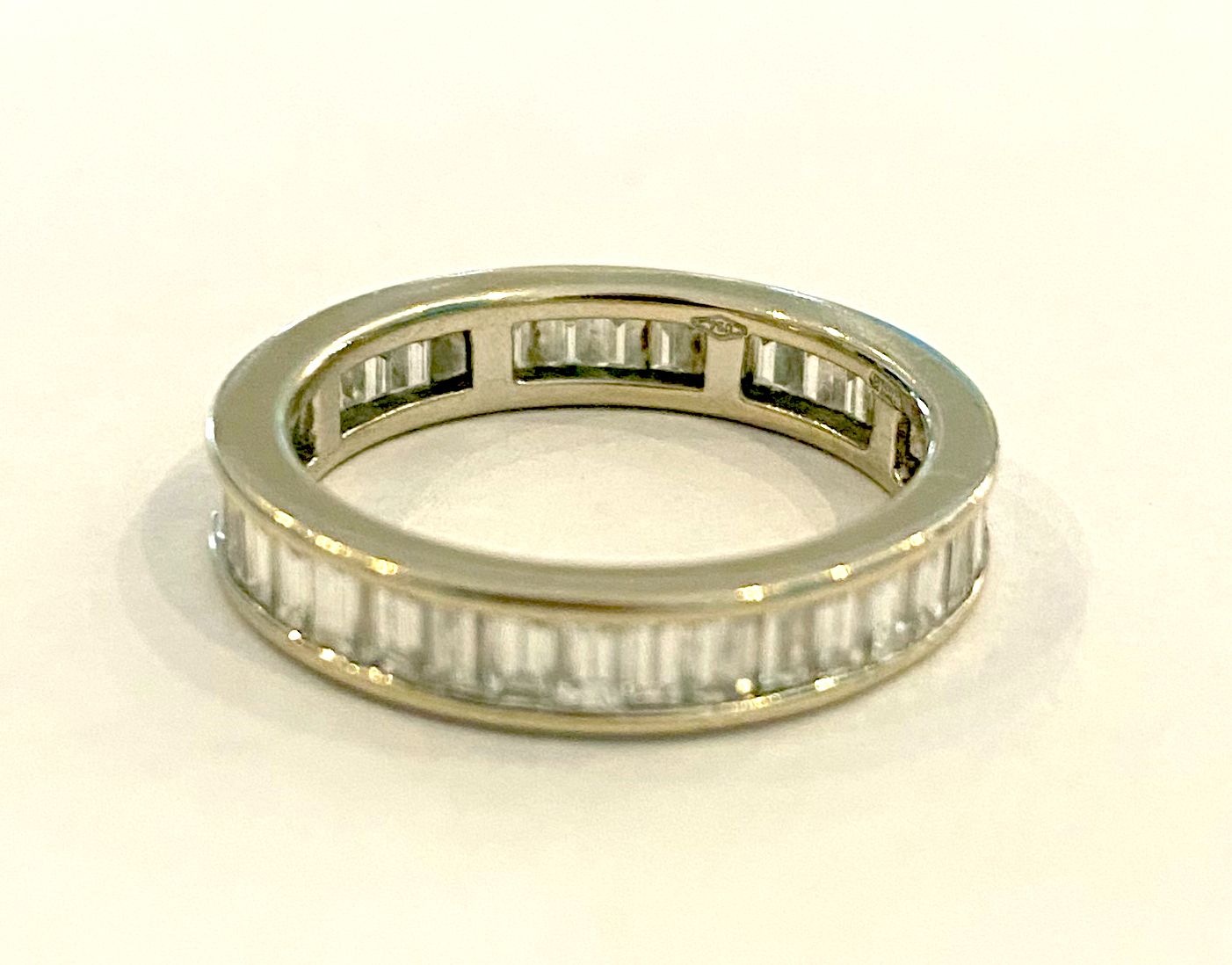 Preowned Aurum Jewellers 18ct White Gold Baguette Diamond Eternity Ring - Size N