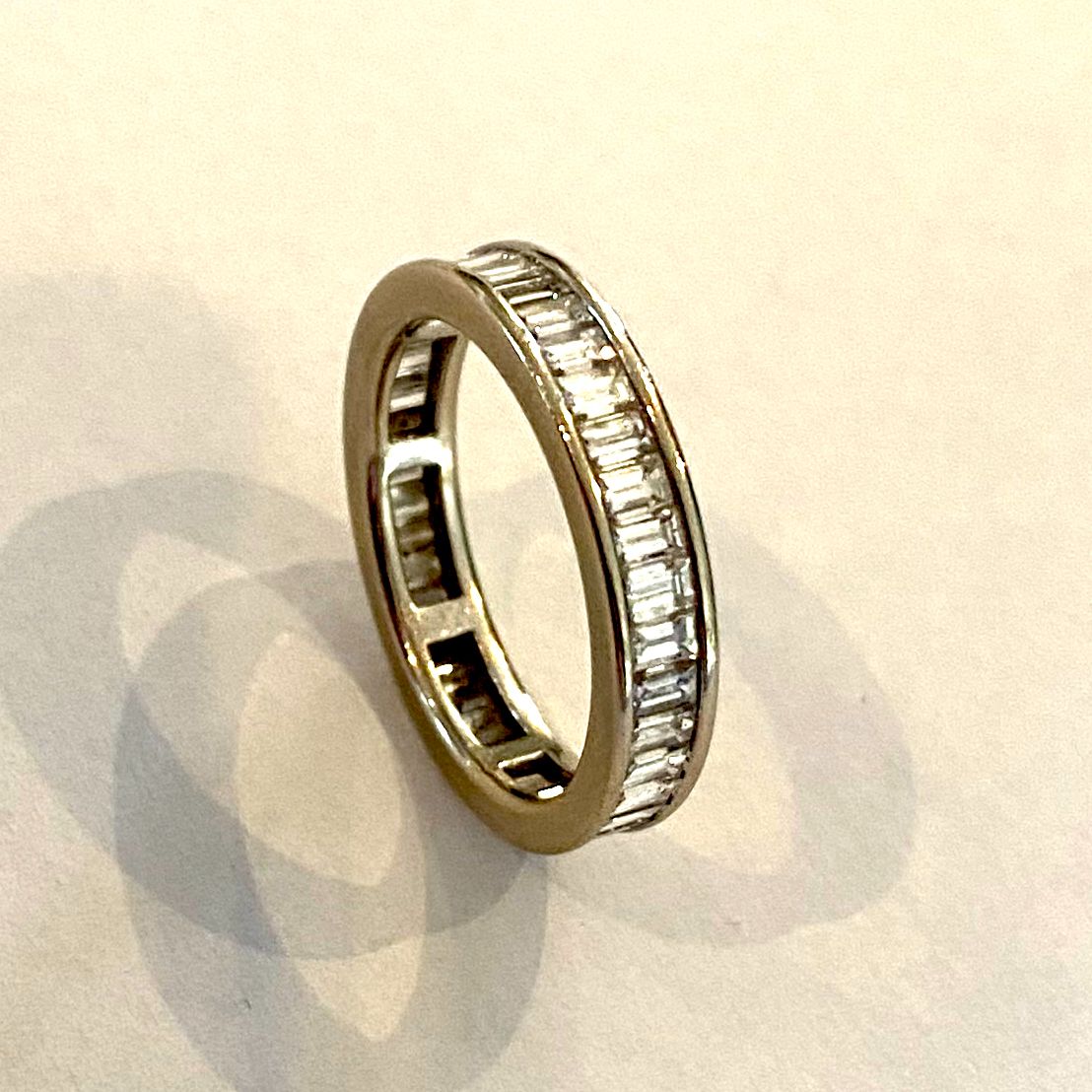 Preowned Aurum Jewellers 18ct White Gold Baguette Diamond Eternity Ring - Size N