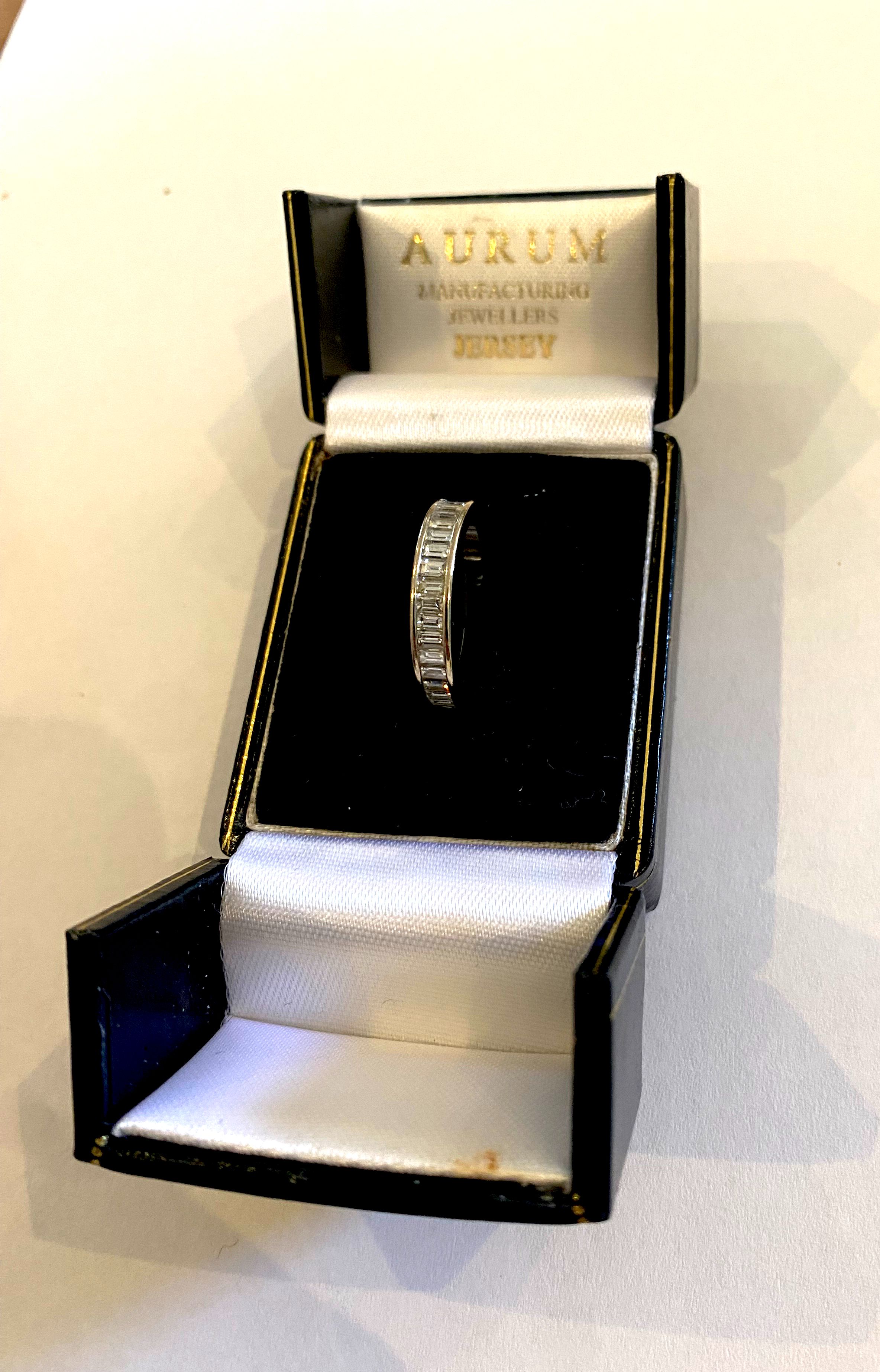 Preowned Aurum Jewellers 18ct White Gold Baguette Diamond Eternity Ring - Size N