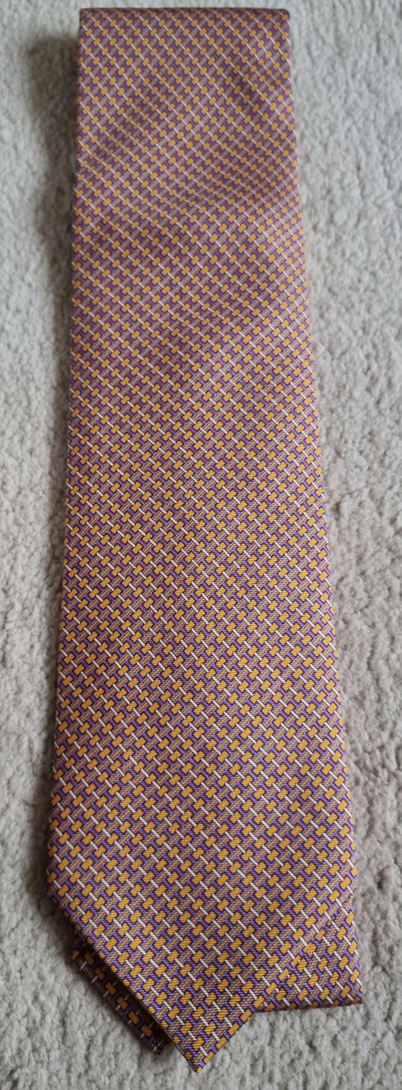 Men's Chopard Geometric Print Silk Tie orange/purple