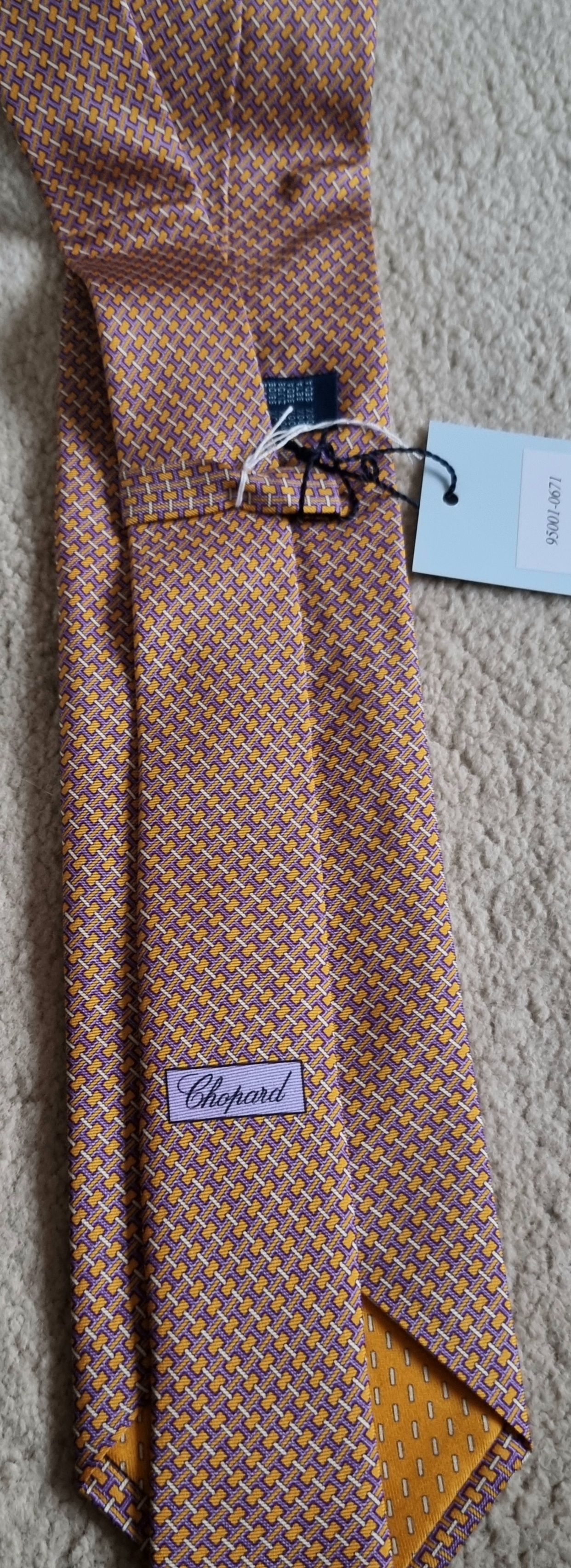 Men's Chopard Geometric Print Silk Tie orange/purple