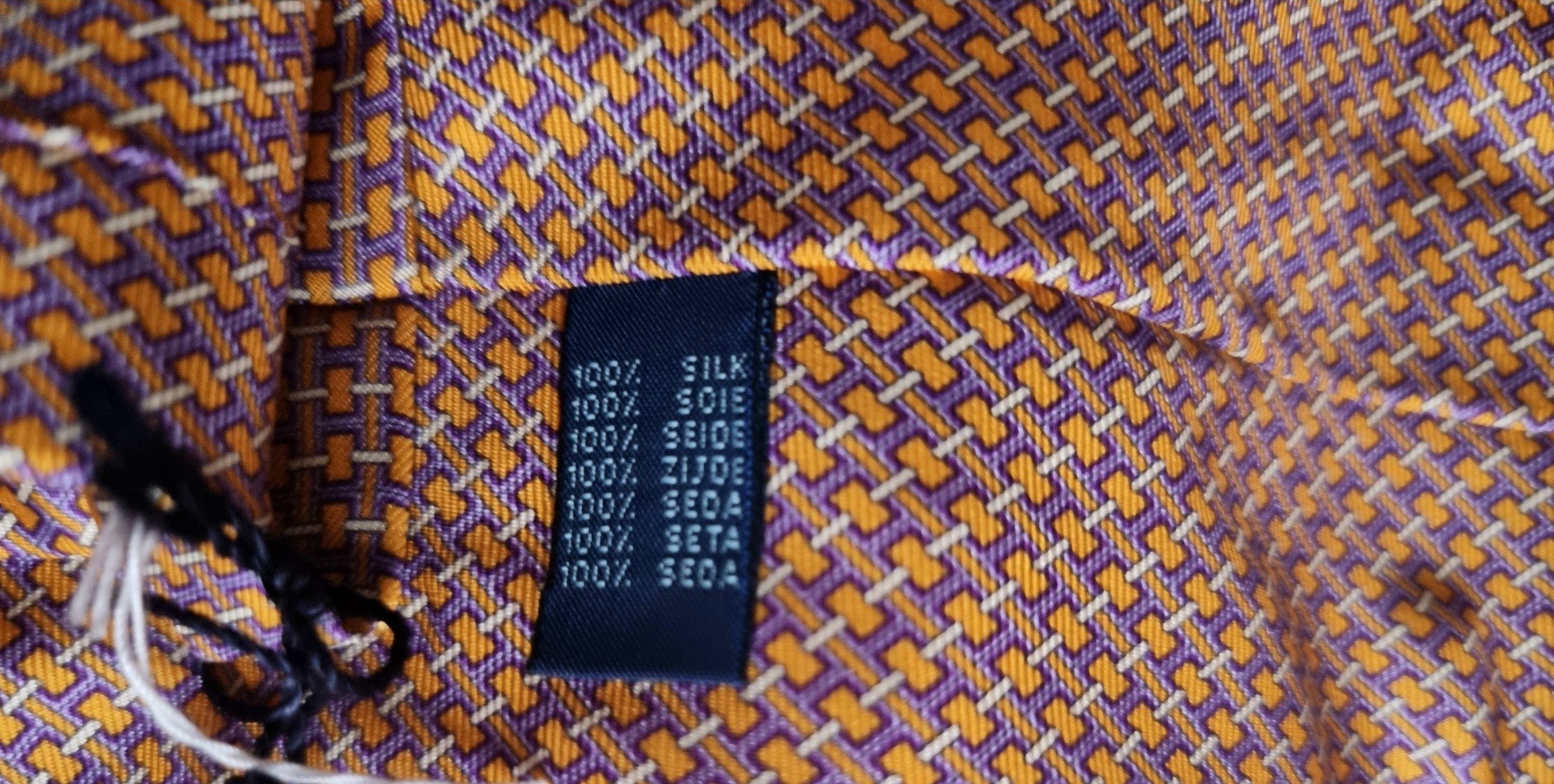 Men's Chopard Geometric Print Silk Tie orange/purple