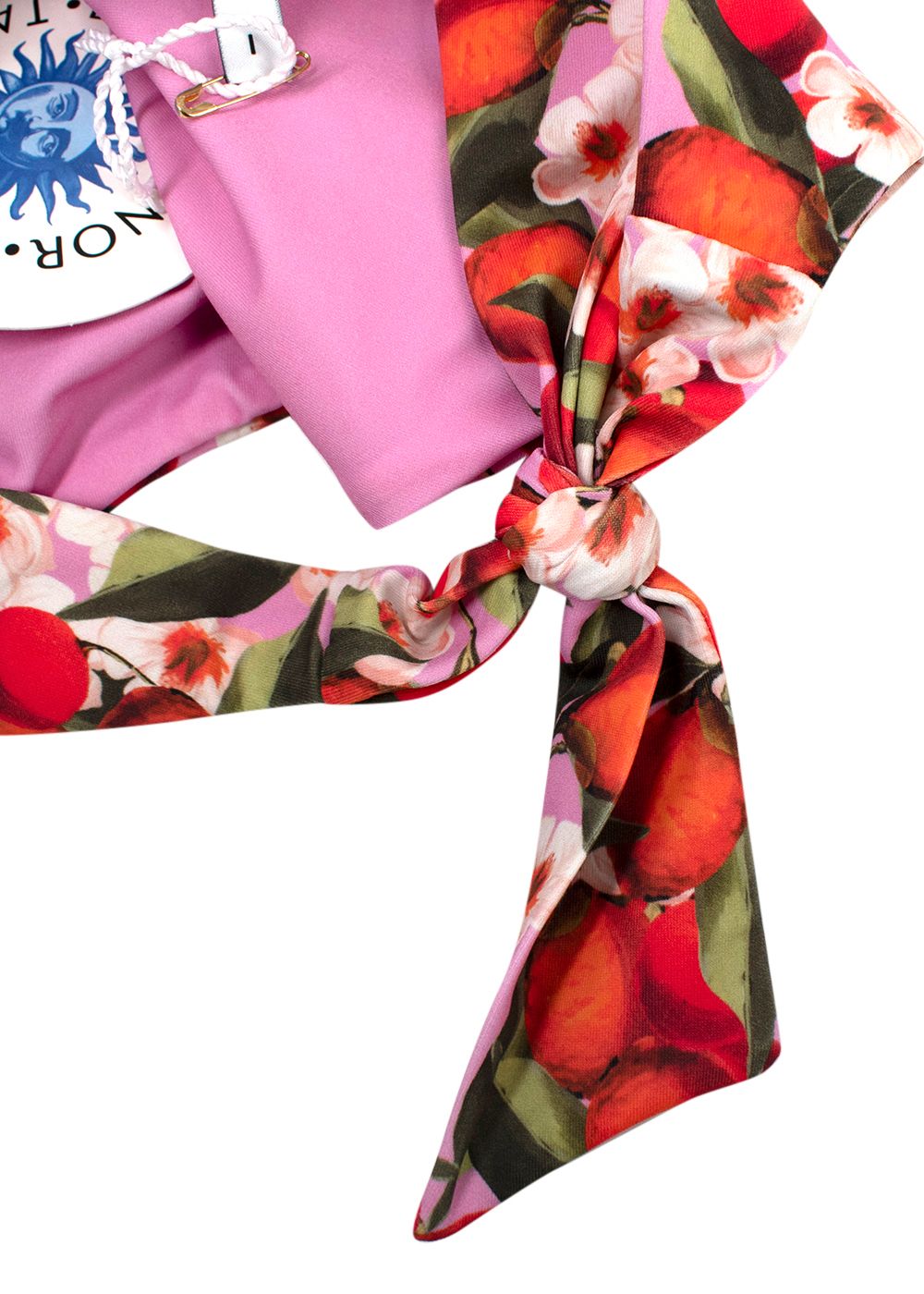 Borog De Nor Pink Floral The Bow Tie Brief Size XS pink orange polyester