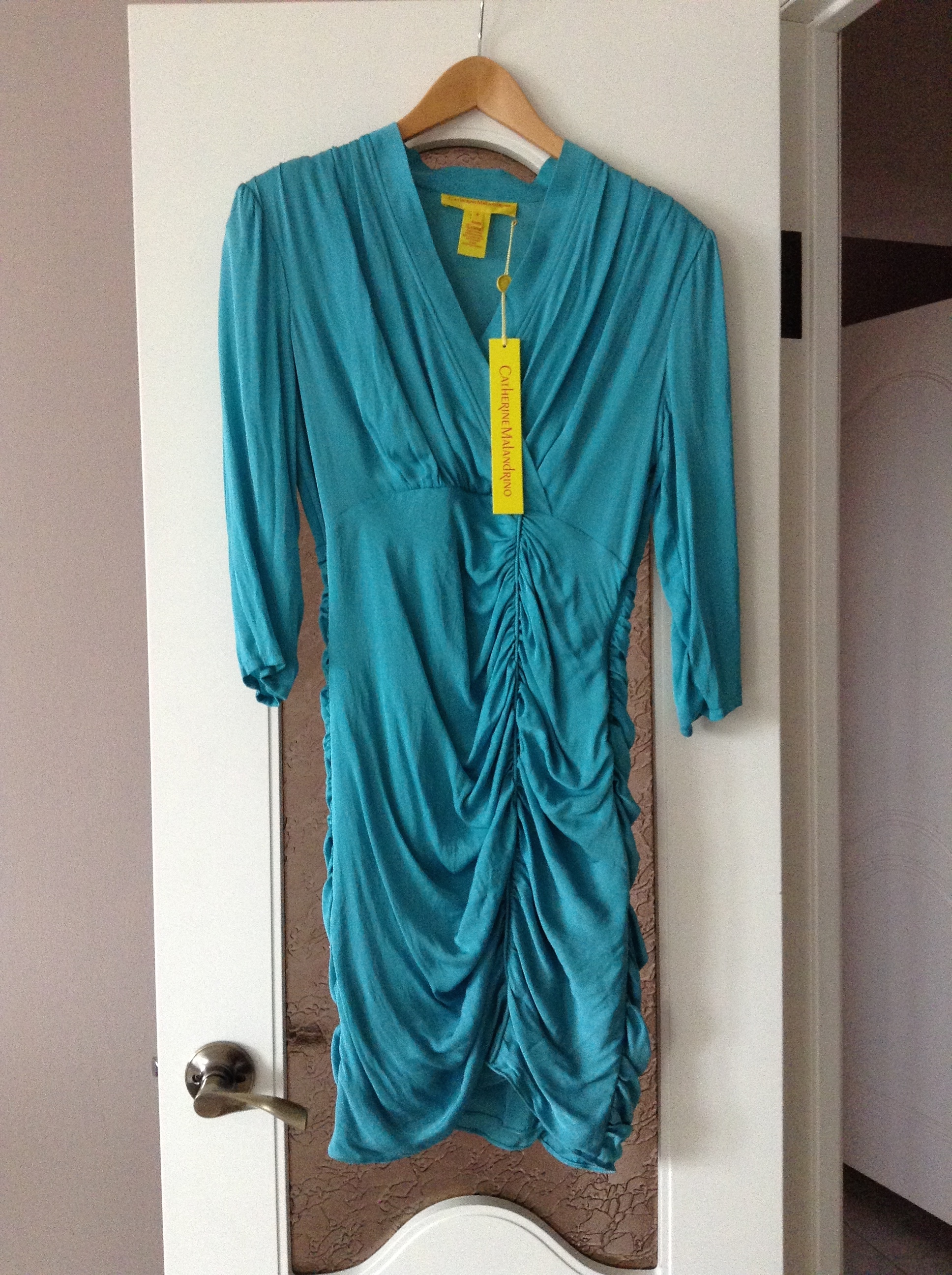 Catherine Malandrino ruched silk dress Size S Blue