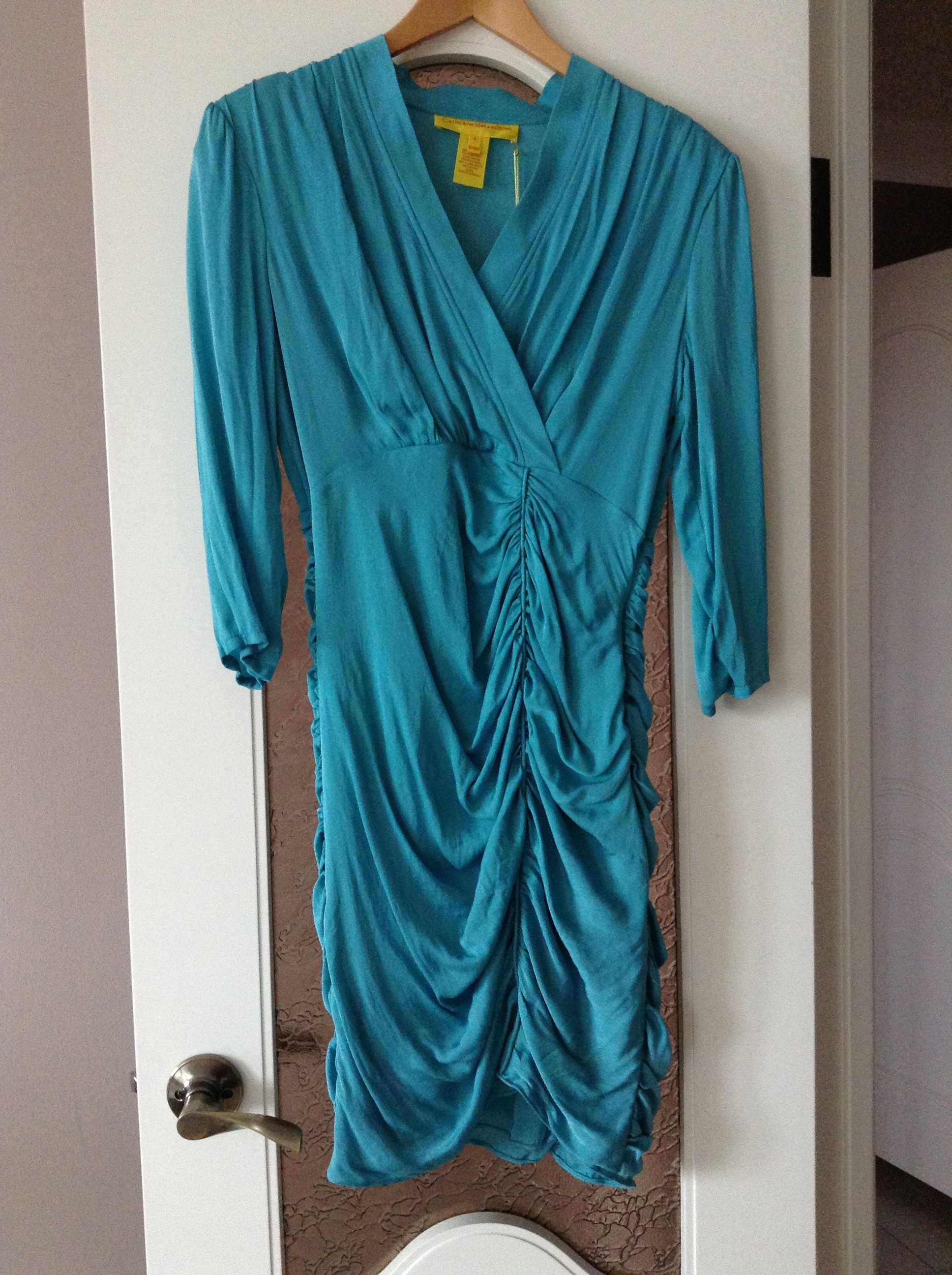 Catherine Malandrino ruched silk dress Size S Blue