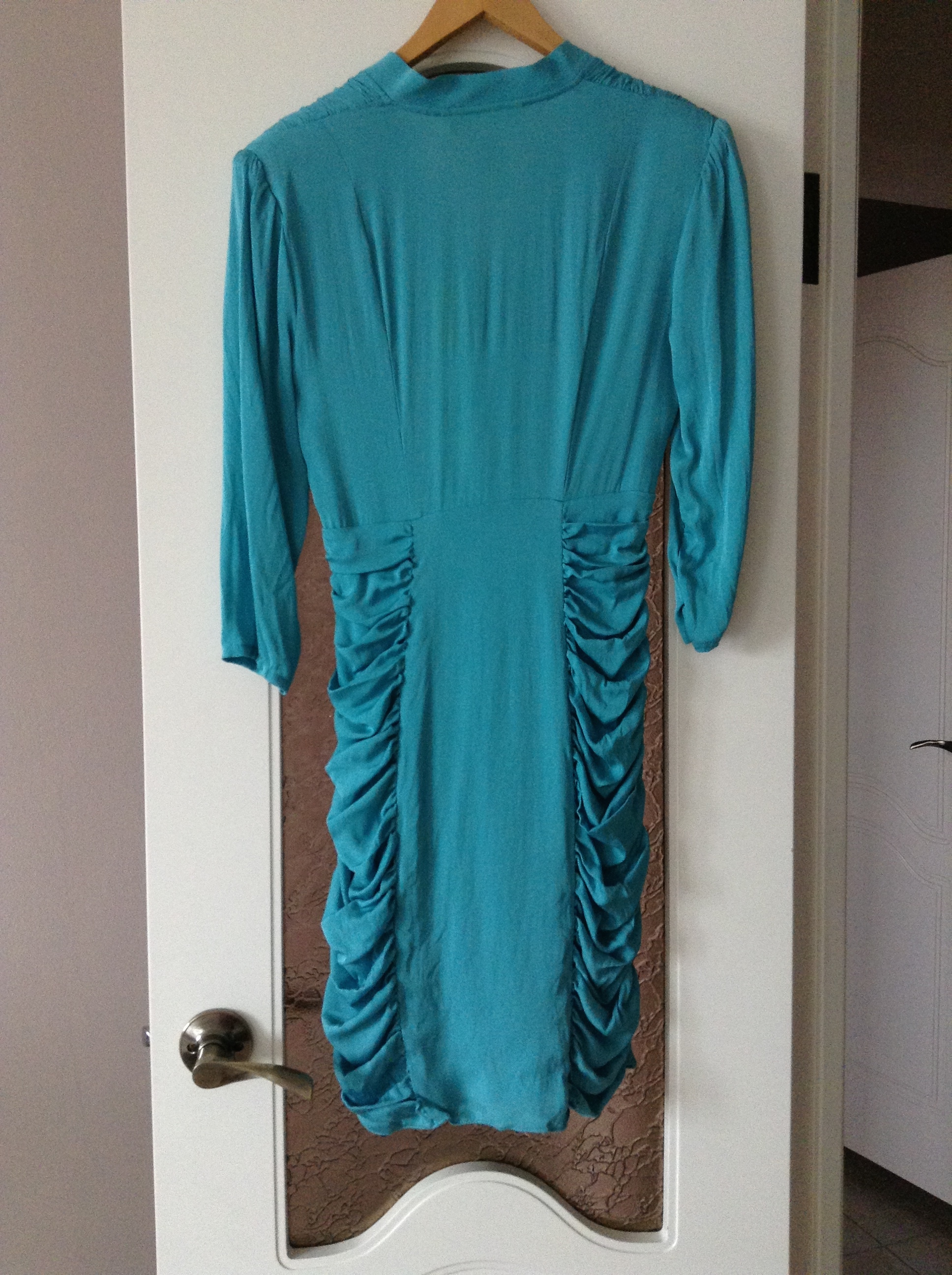 Catherine Malandrino ruched silk dress Size S Blue