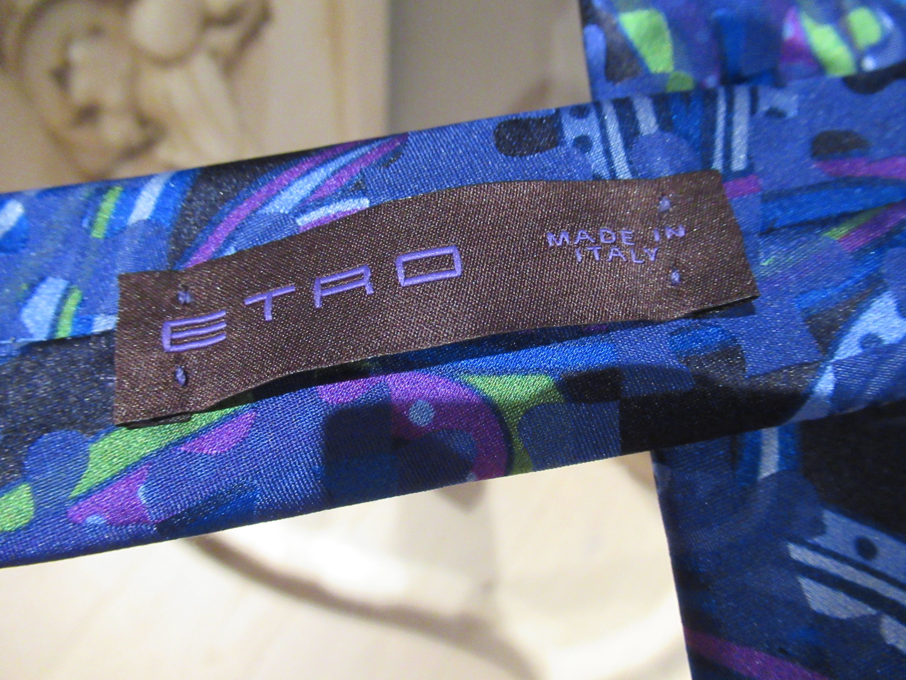 Men's Etro blue Paisley Silk Tie