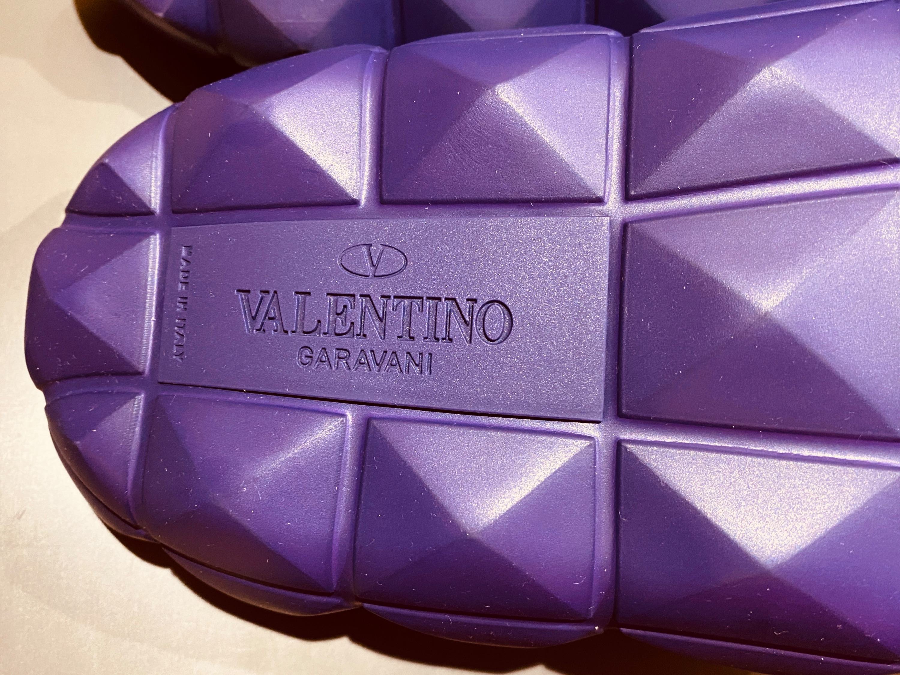 Valentino Purple Roman Stud Slides Size 39