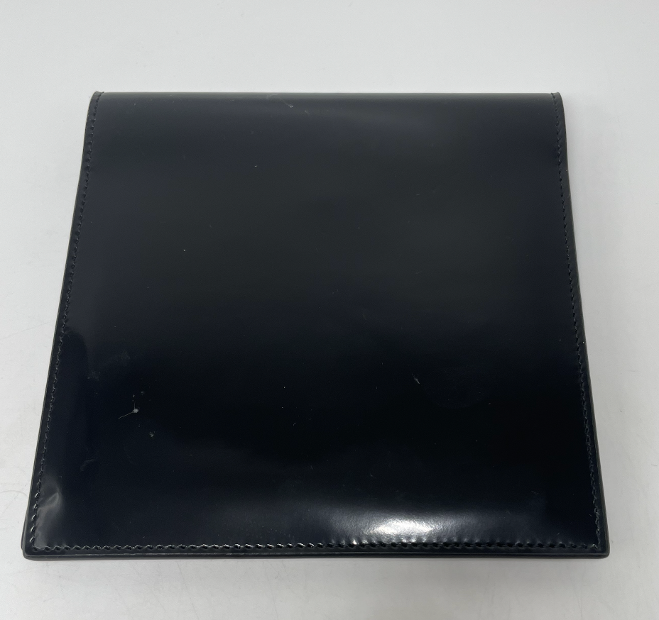 YSL Saint Laurent Black Patent Leather Fold Over Pouch