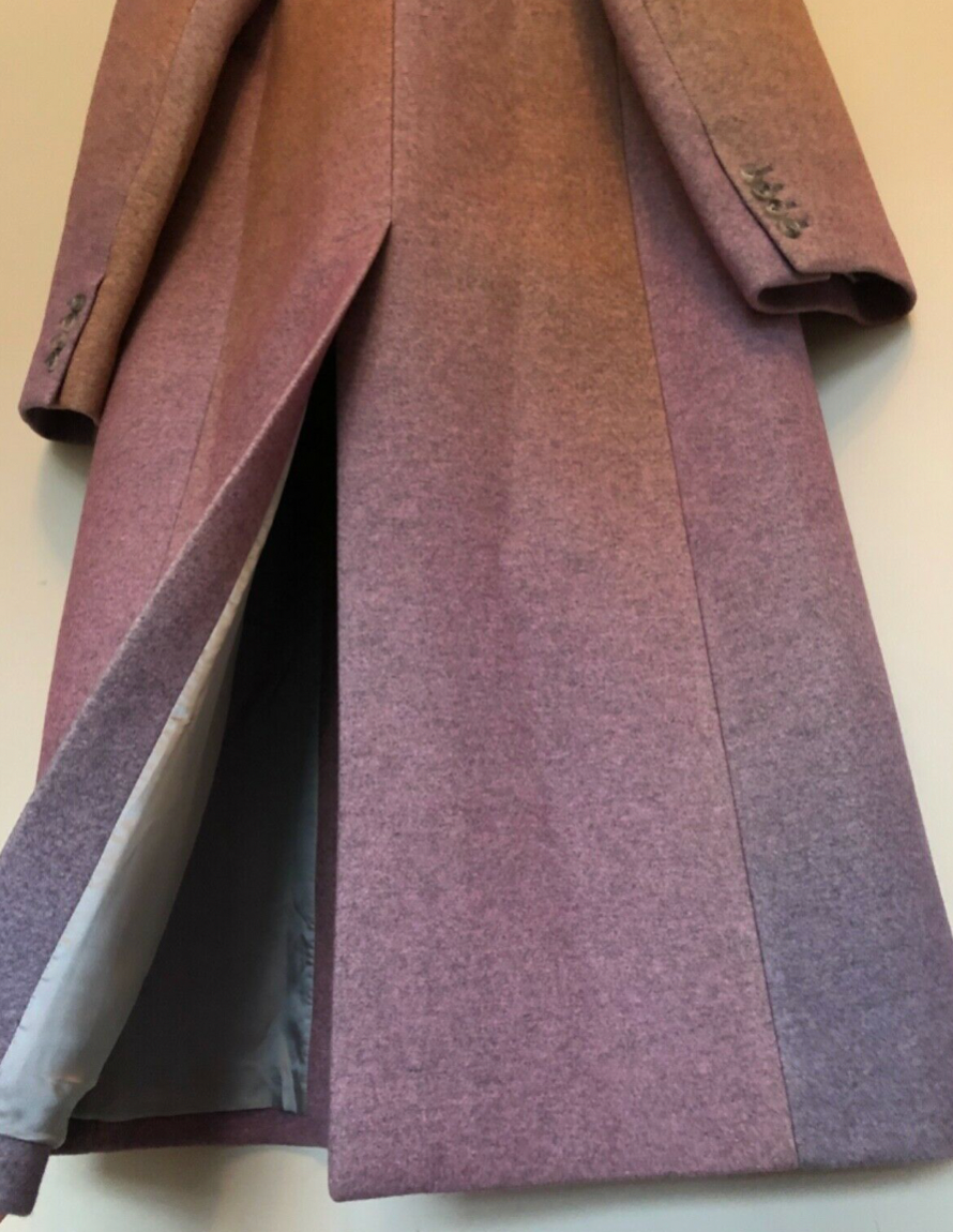 Nina Ricci Blue  Pink Ombre Wool Long Coat Size M