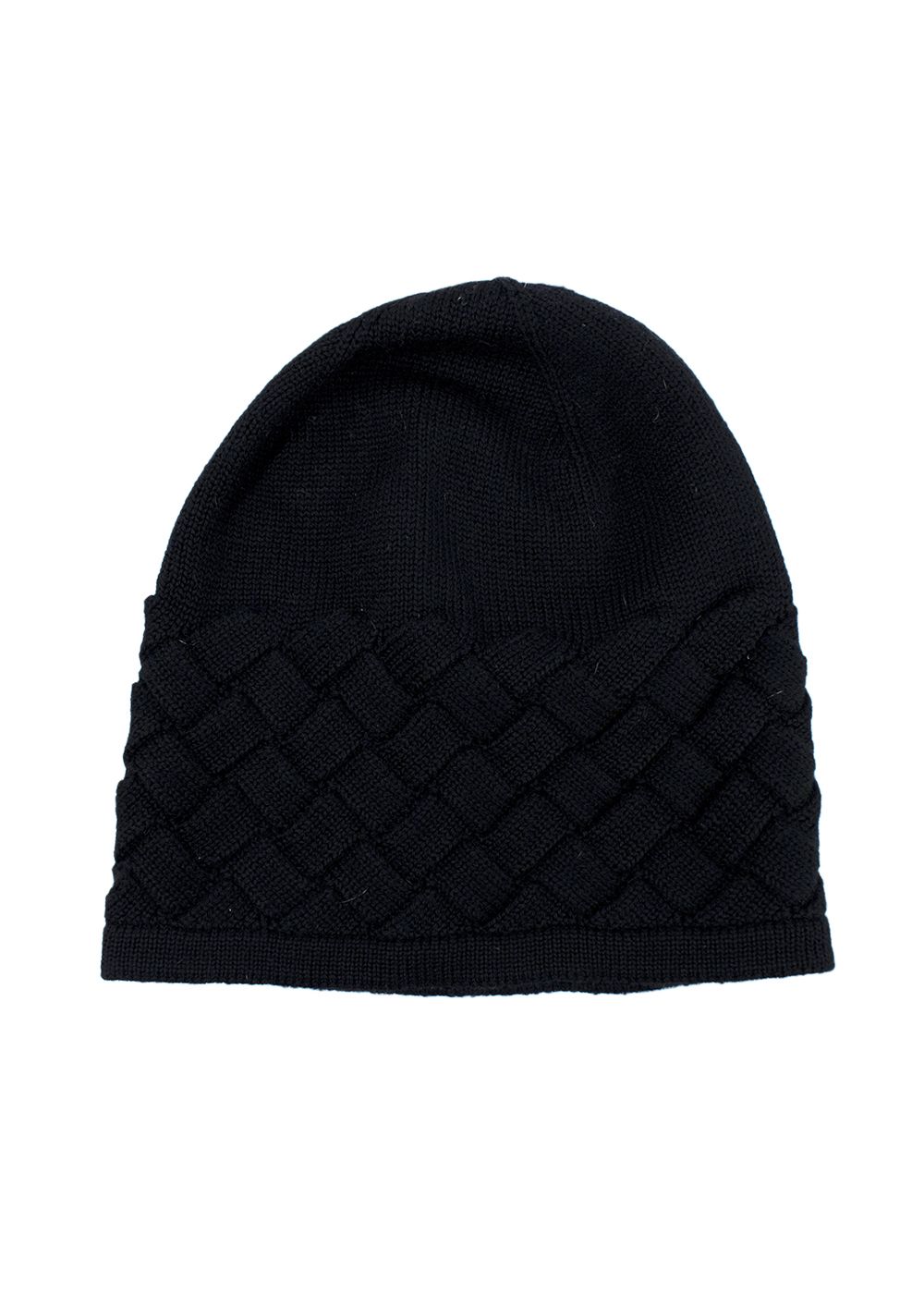 Preowned Bottega Veneta Black Wool Knit Beanie