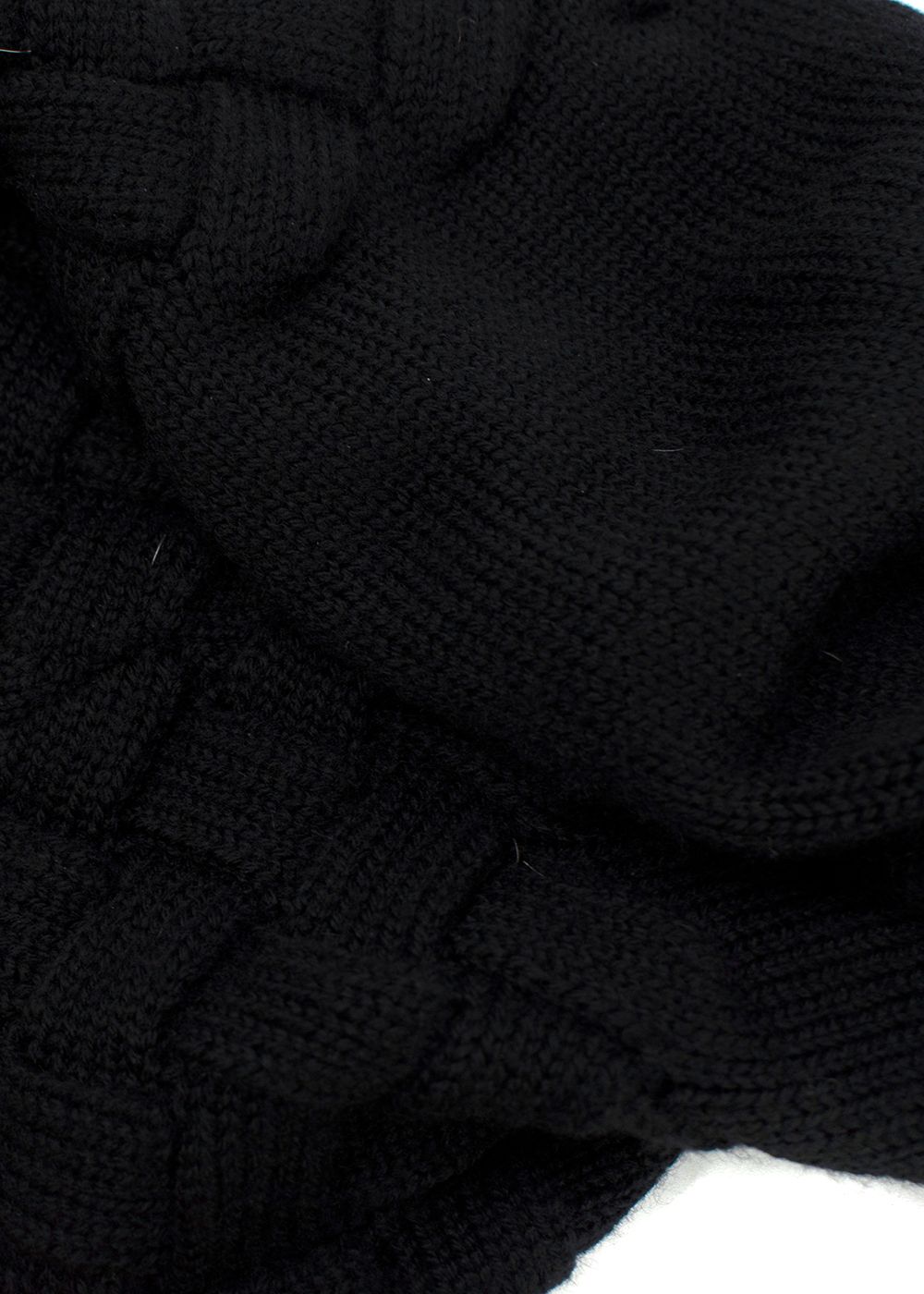 Preowned Bottega Veneta Black Wool Knit Beanie