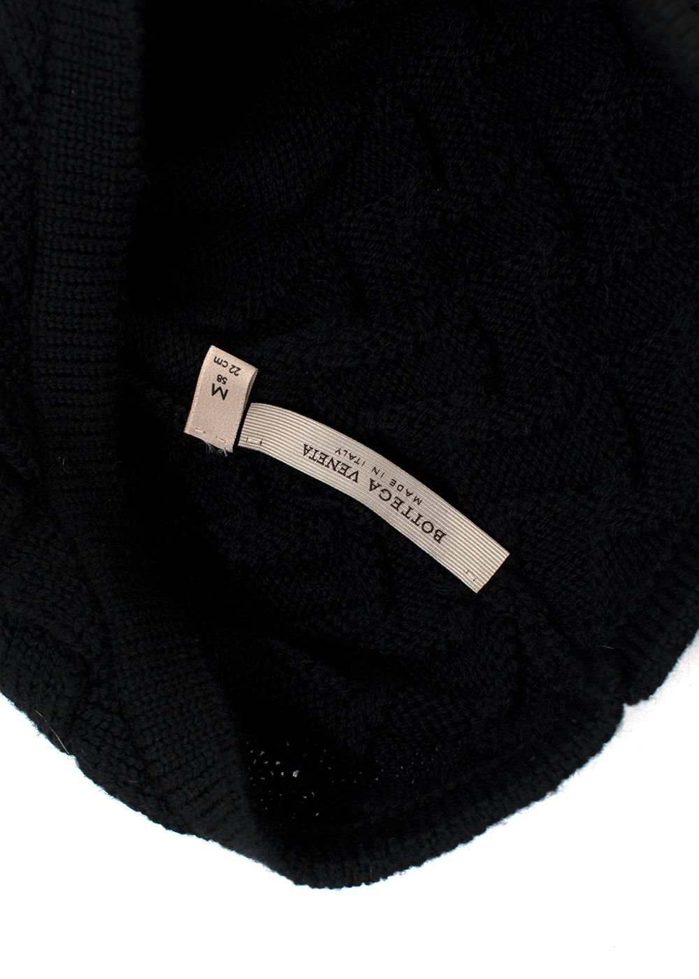 Preowned Bottega Veneta Black Wool Knit Beanie