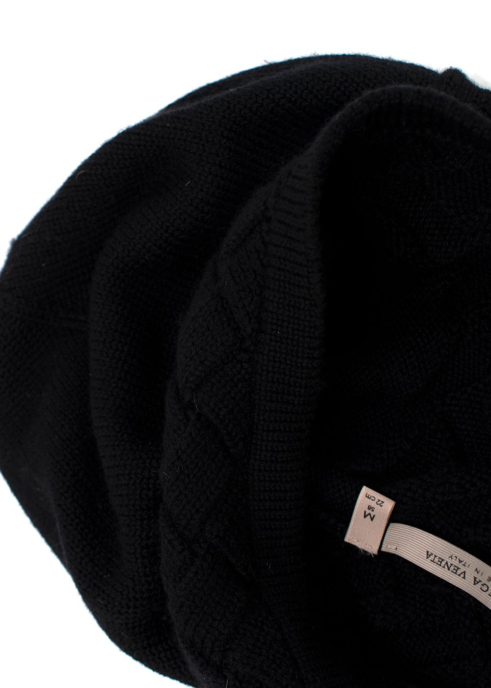 Preowned Bottega Veneta Black Wool Knit Beanie