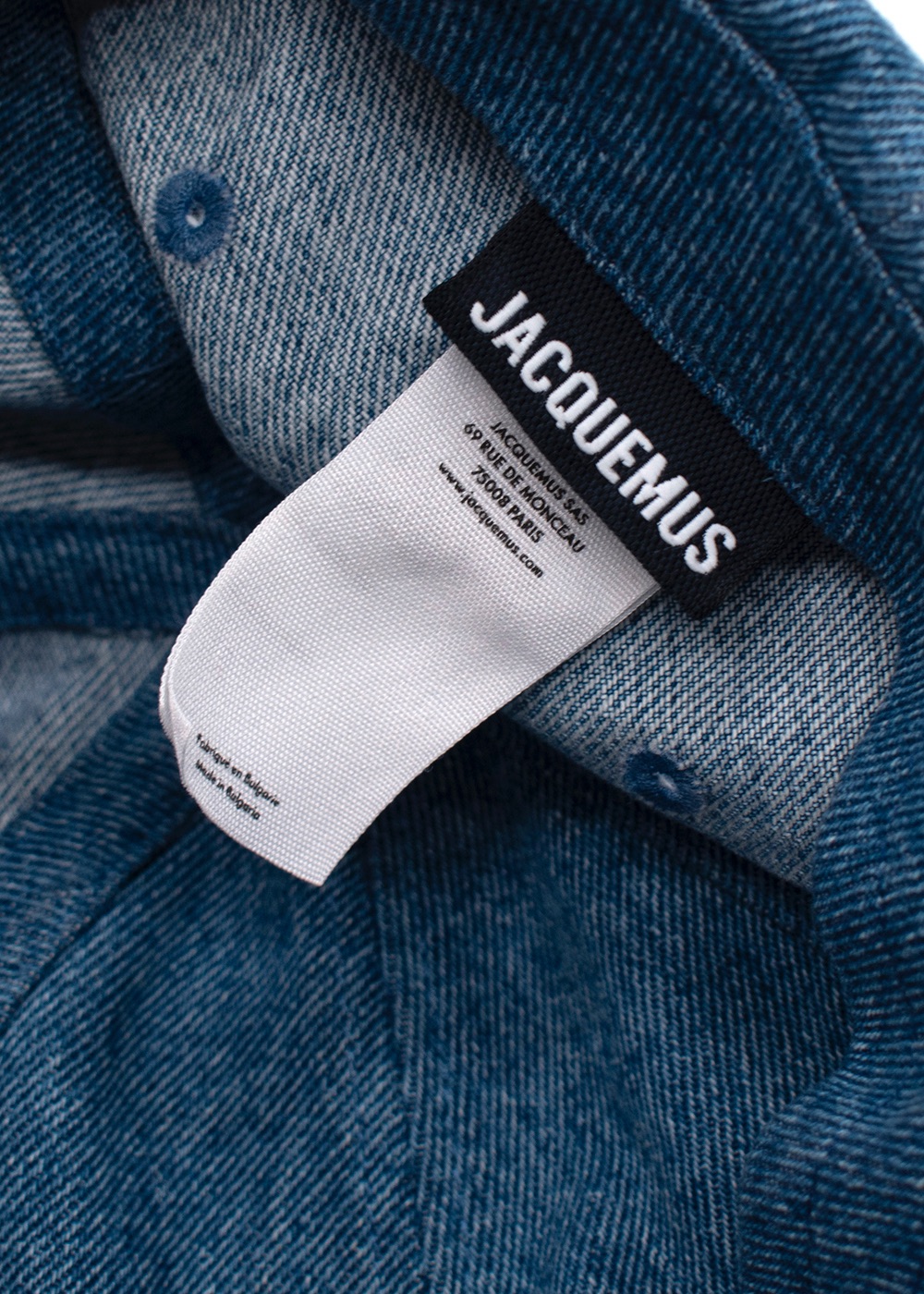 Preowned Jacquemus La Casquette Denim Baseball Cap Blue cotton