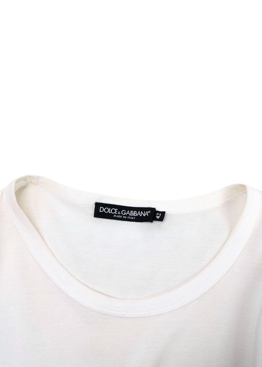 Dolce  Gabbana Ivory "Millennials" Logo T-Shirt Size S ivory black cotton