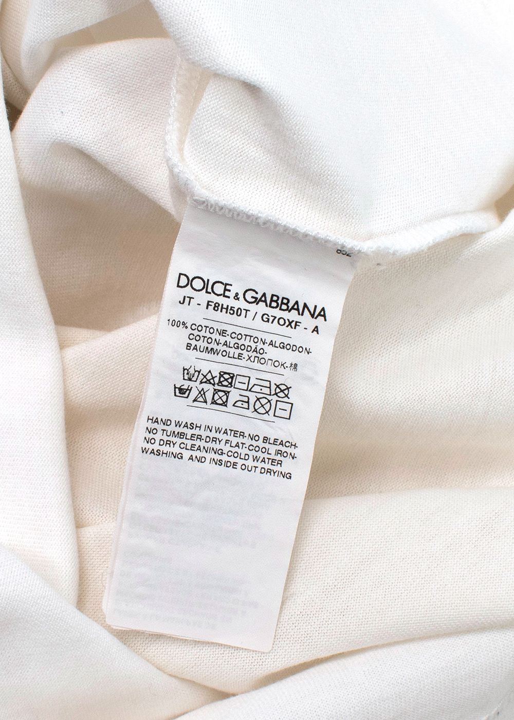 Dolce  Gabbana Ivory "Millennials" Logo T-Shirt Size S ivory black cotton