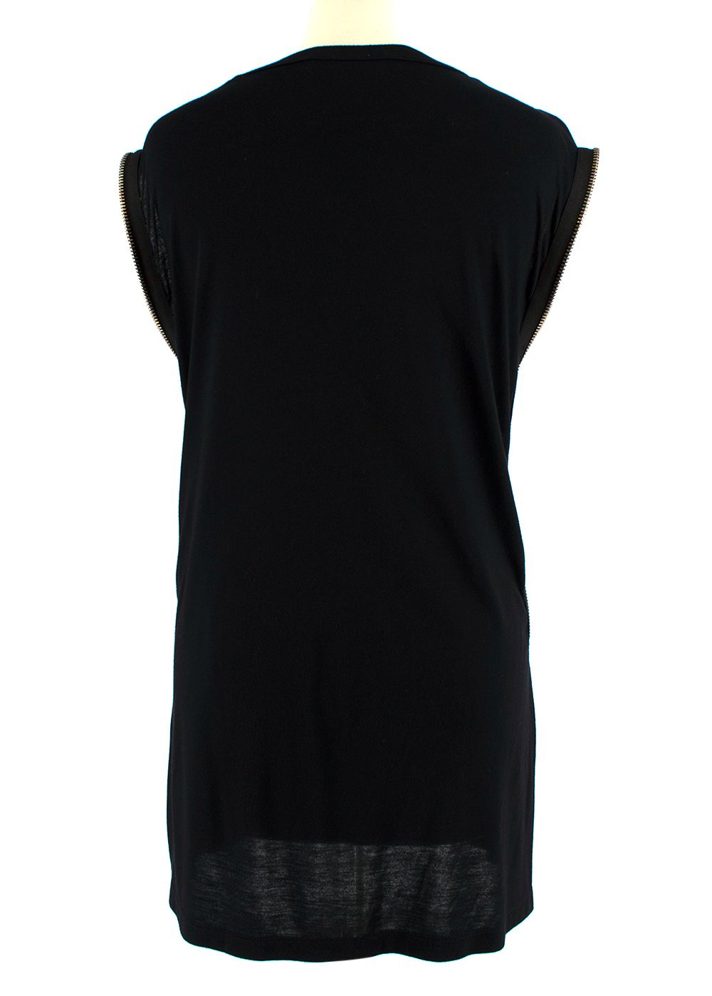 Givenchy Black Zip Side Black Sleeveless T-Shirt Size M