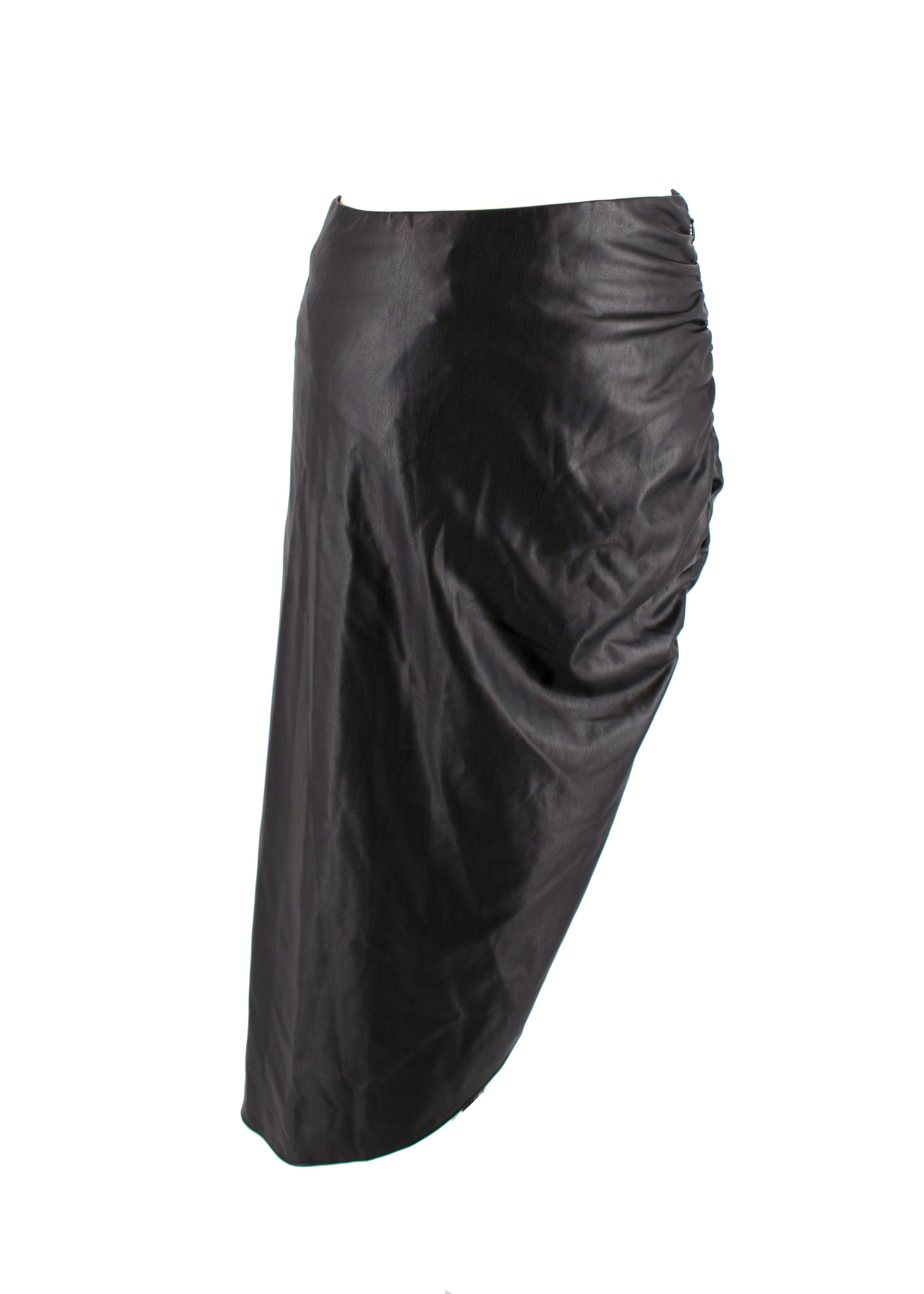 Veronica Beard Ari Vegan Leather Skirt Size XS Black polyurethane/rayon/spandex