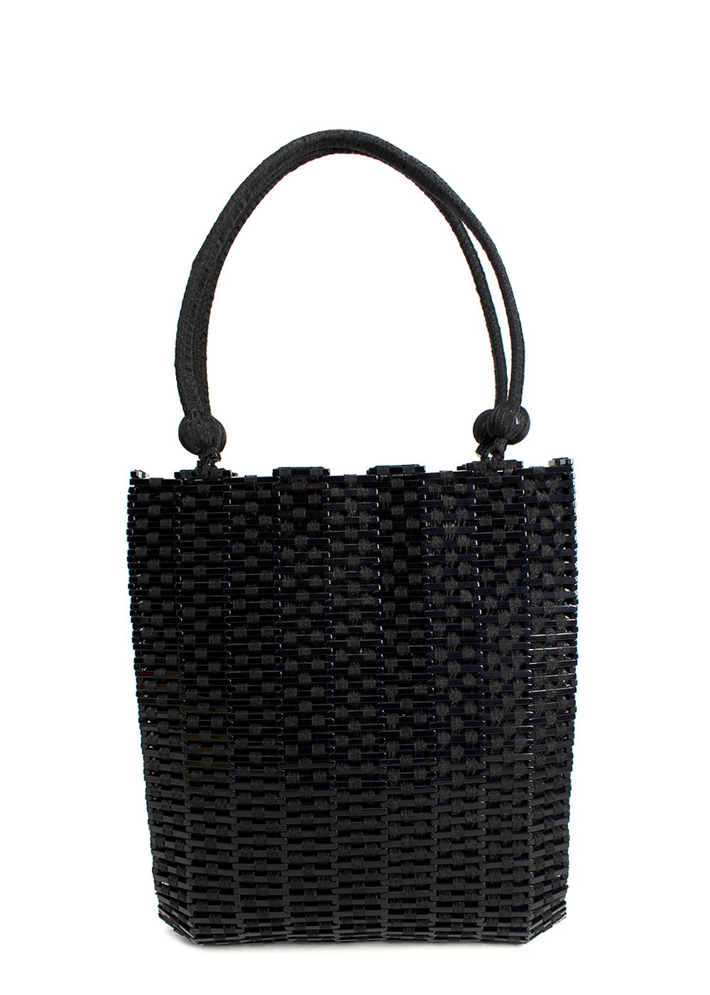 Giorgio Armani Black Acrylic and Ribbon Tote Bag