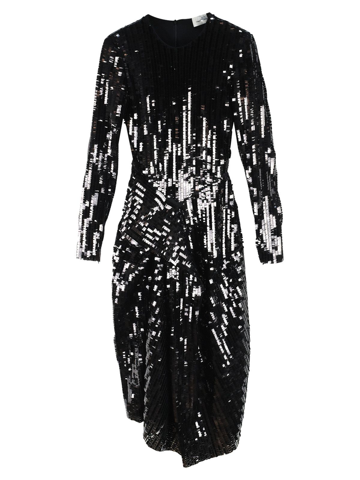 Preen by Thornton Bregazzi Sequin Midi Dress Size XS Black polyester