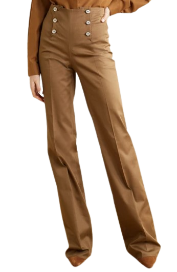 Giuliva Heritage Dark Tan Cotton Sailor Trousers Size XXS