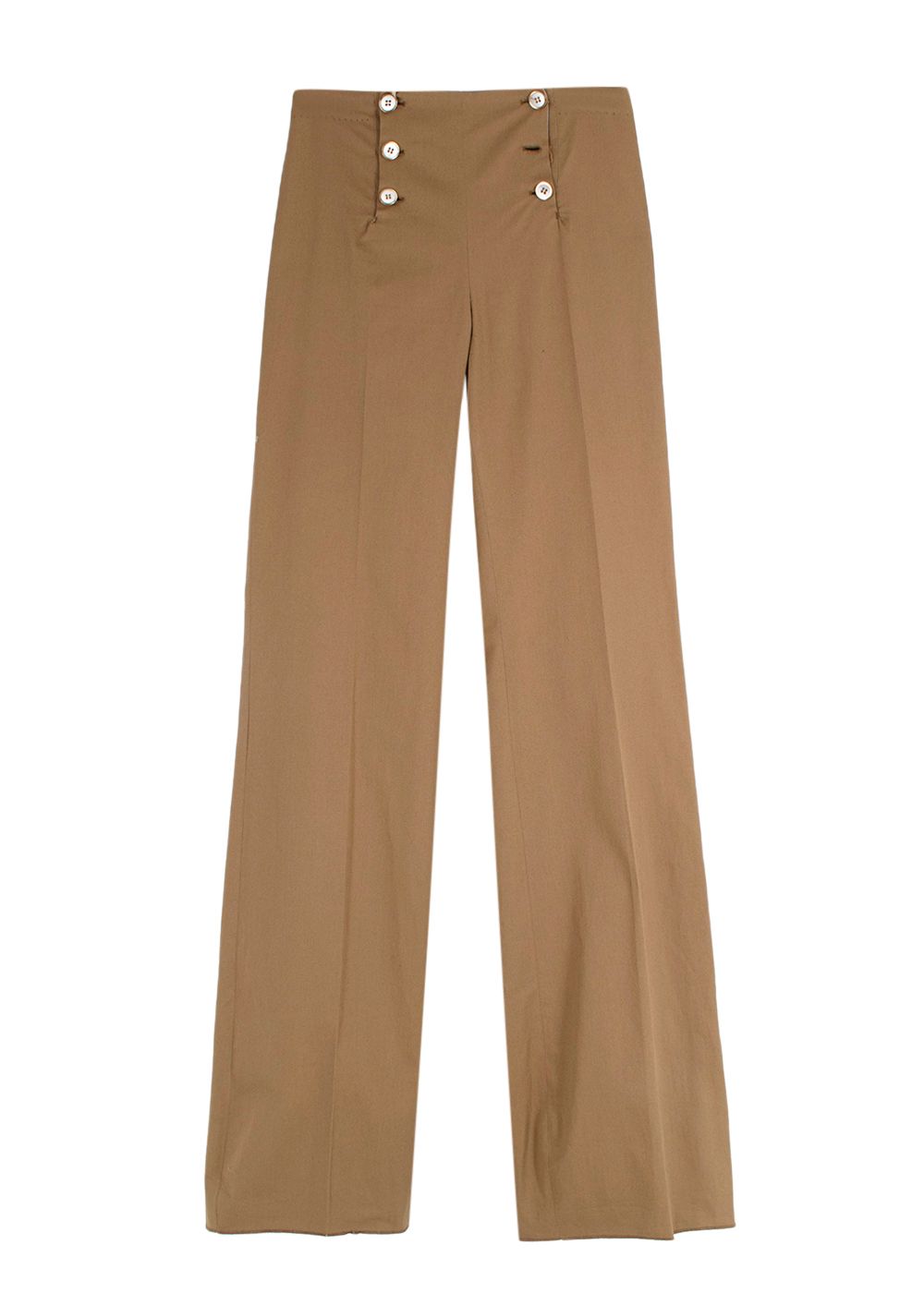 Giuliva Heritage Dark Tan Cotton Sailor Trousers Size XXS