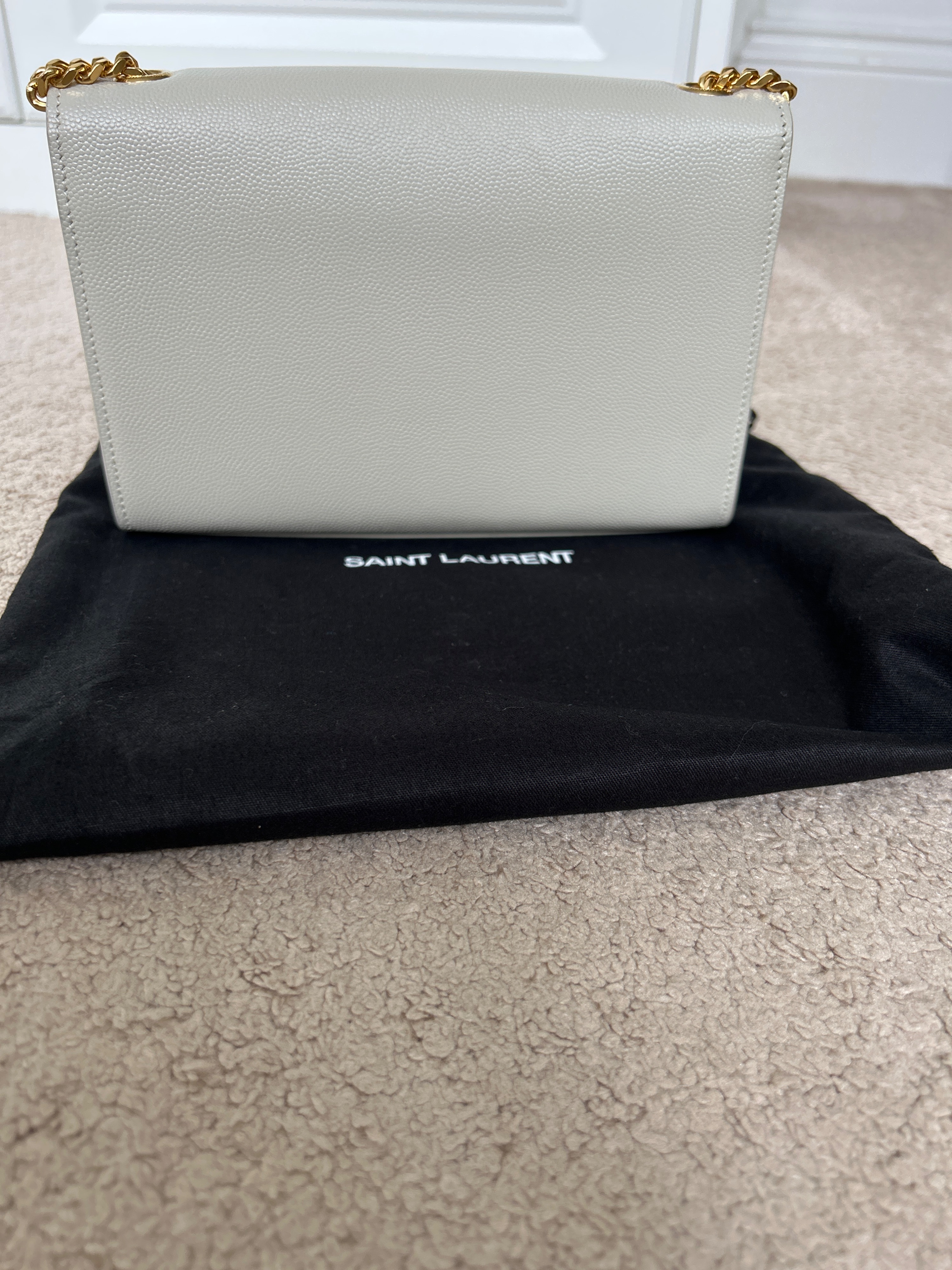 Saint Laurent Cream Kate Monogram Shoulder Bag Size 42 leather