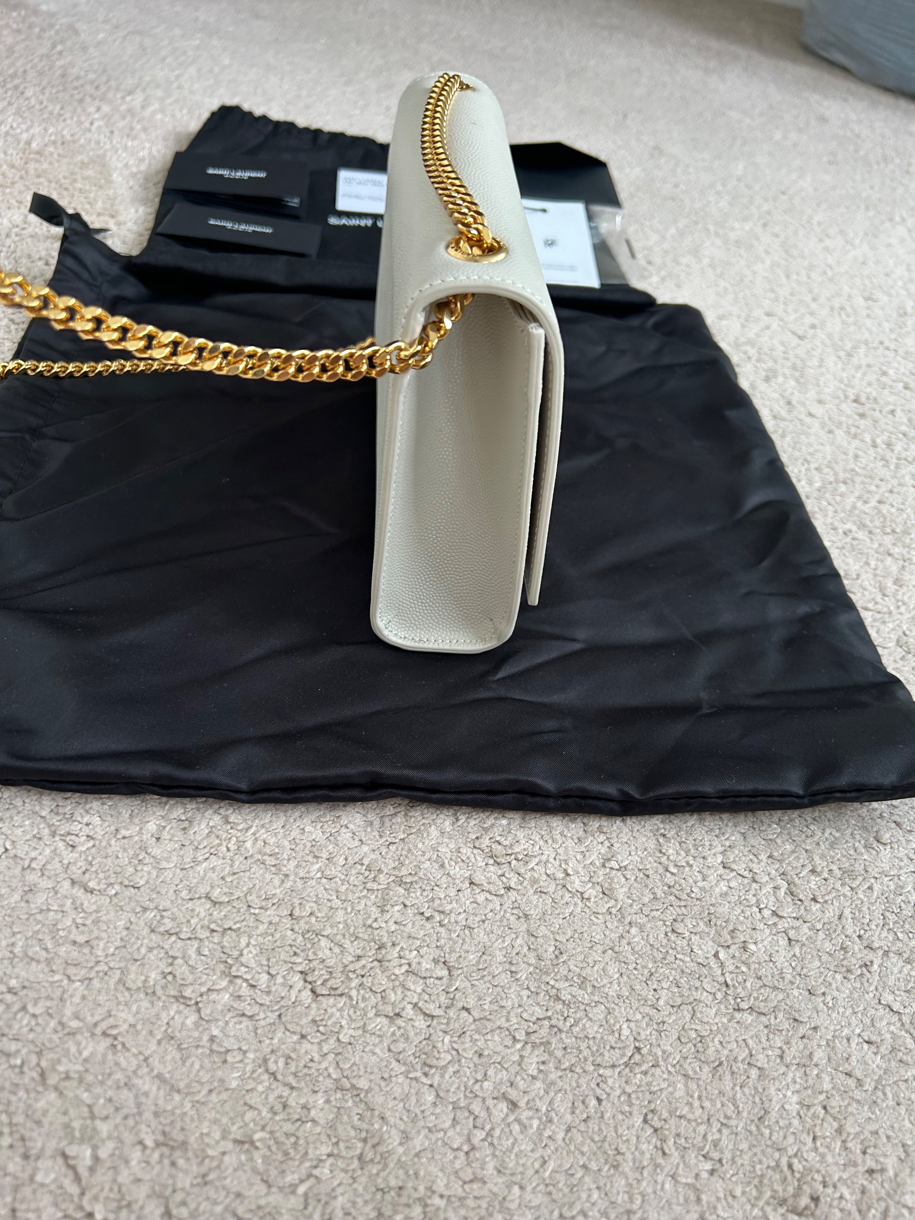 Saint Laurent Cream Kate Monogram Shoulder Bag Size 42 leather