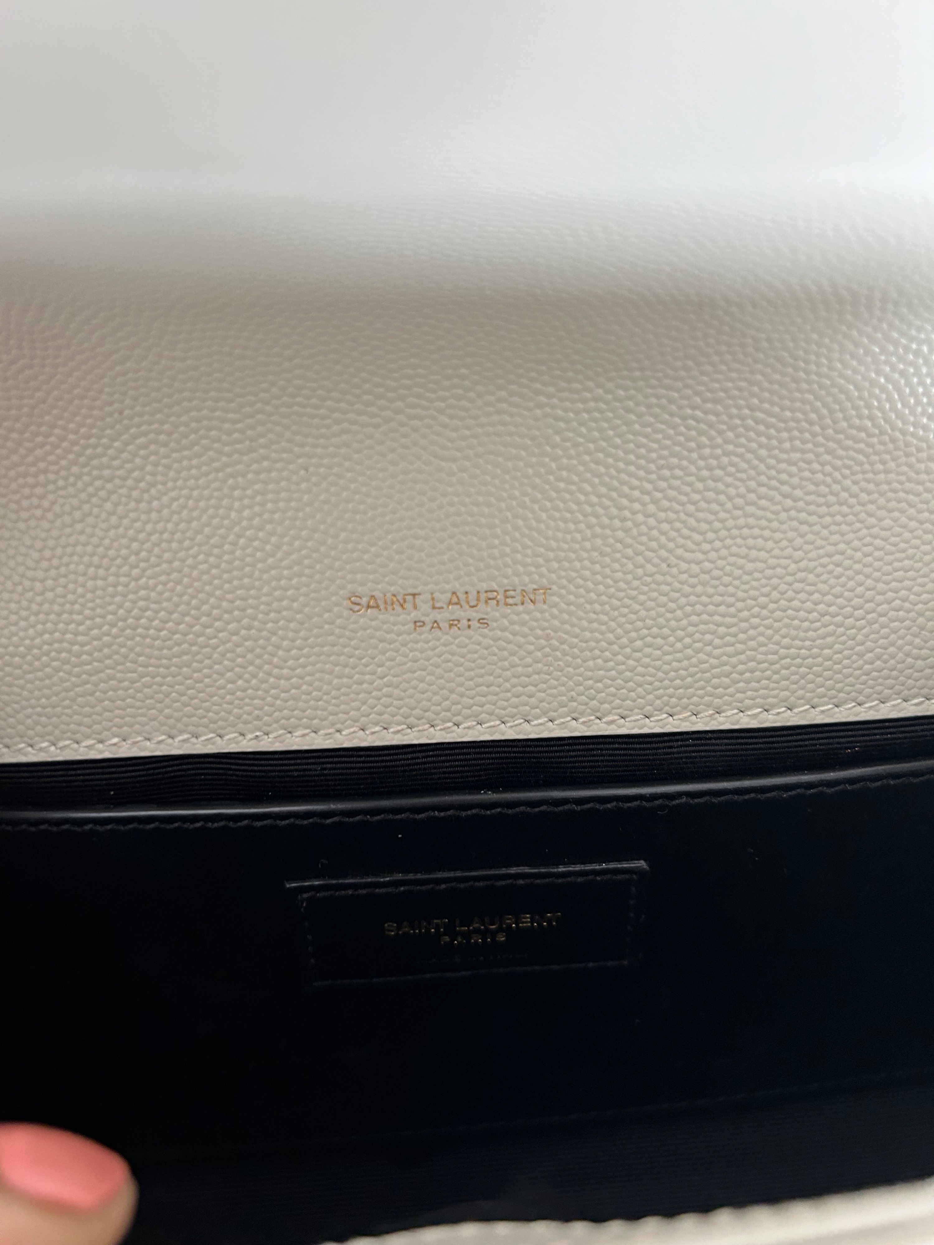 Saint Laurent Cream Kate Monogram Shoulder Bag Size 42 leather