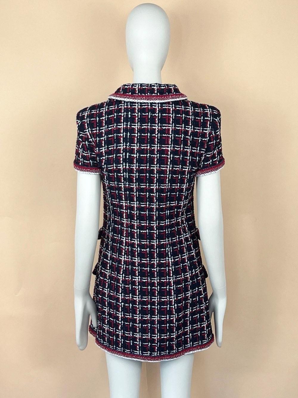 Chanel Multicoloured Tweed Multi Pocket  Dress Size XS multicolor